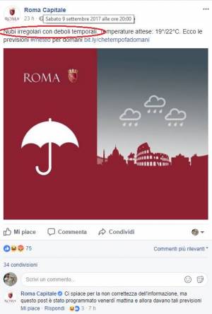 "A Roma deboli temporali". La previsione del Comune fa infuriare i cittadini romani