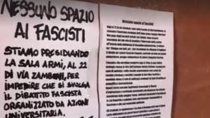 Bologna, i collettivi la spuntano di nuovo: annullato convegno di Azione universitaria 