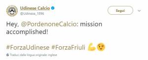 L'Udinese batte l'Inter e vendica il Pordenone: "Missione compiuta"