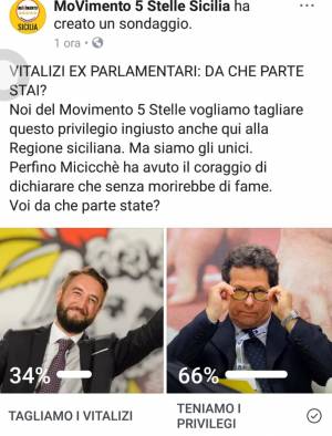 Sondaggio del MoVimento 5 Stelle Sicilia, ma vincono "i privilegi"