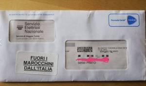 “Fuori i marocchini dall’Italia”, il messaggio choc spunta nelle bollette