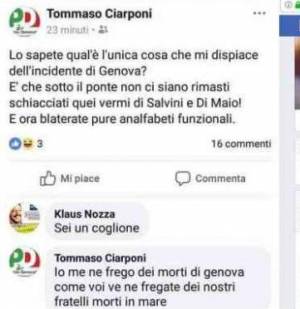 Forlì, augura morte a Salvini e Di Maio con simbolo Pd, denunciato