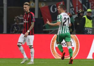 Europa League, il Milan non c'è più: vince il Betis Siviglia 1-2