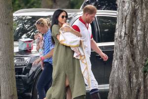 Meghan Markle e Archie alla partita di polo: foto