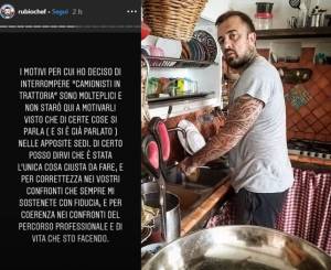 Chef Rubio conferma l'addio alla tv: "Ho lasciato io, ero nervoso"