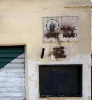 Roma, raid vandalico contro l'ex sede del Msi di via Assarotti 