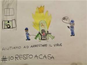 Milano, i disegni dei figli dei poliziotti che combattono il virus