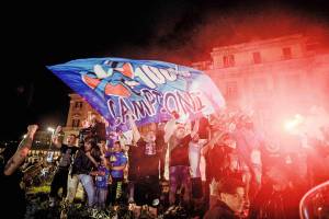 I festeggiamenti a Napoli per la Coppa Italia