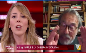 "Lei è un guerrafondaia", "Non sono pazza". Scintille in diretta