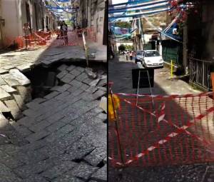 Voragine in centro città, paura a Napoli: cosa è successo