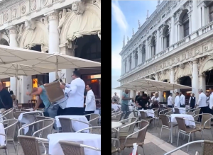 Rissa choc a Venezia: il maxi scontro tra clienti e camerieri in piazza San Marco
