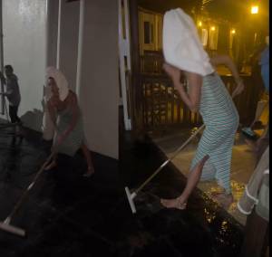 "Un disastro" e Belen scende in strada a spazzare via l'acqua: il dramma sui social