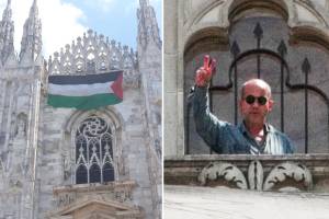 Sulla facciata del Duomo spunta la bandiera della Palestina. Ecco cosa è successo