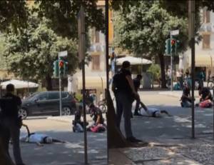 Tunisini col machete, panico nel centro di Verona: ferito un agente e uno degli stranieri