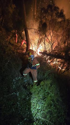 Incendio di Prato, vigili del fuoco e squadre antincendio all'opera