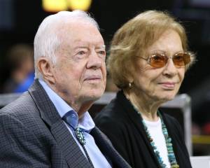 L'ex presidente Jimmy Carter, in una foto del 2018 insieme alla firts lady Rosalynn Carter, scomparsa lo scorso novembre 