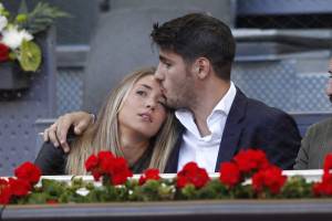 Alvaro Morata e Alice Campello agli Open di Tennis a Madrid (2017)