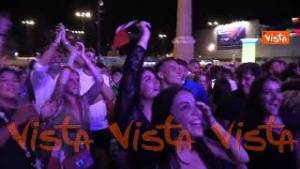 Italia-Spagna, Piazza del Popolo a Roma esplode di gioia al goal dell’1-0