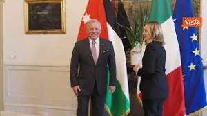 Meloni riceve a Palazzo Chigi il Re Abdullah II del Regno Hashemita di Giordania