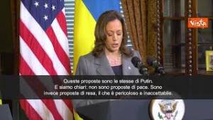 Kamala Harris riceve Zelensky e critica Trump: Sua proposta pace come quella di Putin