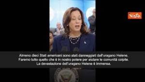 Kamala Harris: "Devastazione causata da uragano Helene è immensa"