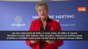 G7 Interno, Johansson: "Nessuno può combattere gruppi criminali da solo"