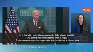 Biden: "Kamala Harris protagonista importante in tutto ciò che abbiamo fatto"