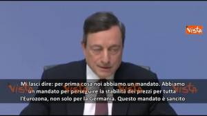 Draghi: "La Bce pensa a Eurozona, non solo a Germania"