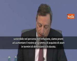 Draghi: "Se condizioni meno favorevoli, pronti a espandere programma acquisto titoli"