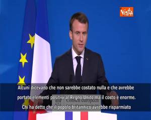 Brexit, Macron: "Chi ha detto che Brexit non sarebbe costato ha mentito"