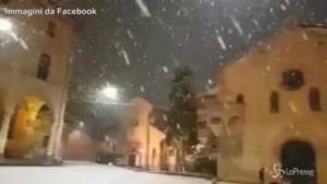 Prima neve a Bologna: le immagini di Piazza Santo Stefano