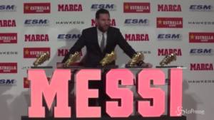 Messi lucida la sua quinta scarpa d'oro