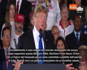 Venezuela, Trump: “Maduro è un burattino di Cuba non un patriota venezuelano” 