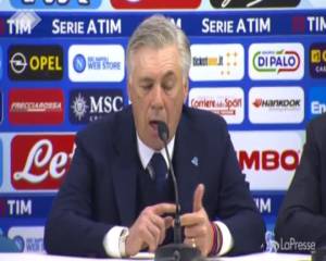 Ancelotti: "Risultato immeritato. Espulsione di Meret controversa"