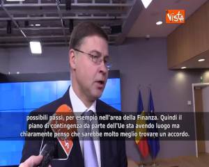 Brexit, Dombrovskis: “Molto meno distruttivo per entrambe le parti se si trova accordo” SOTTOTITOLI