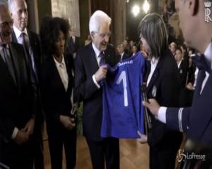 Mattarella riceve le calciatrici azzurre