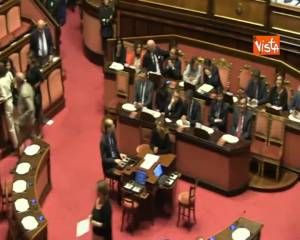 Conte arriva in Aula al Senato il giorno della fiducia