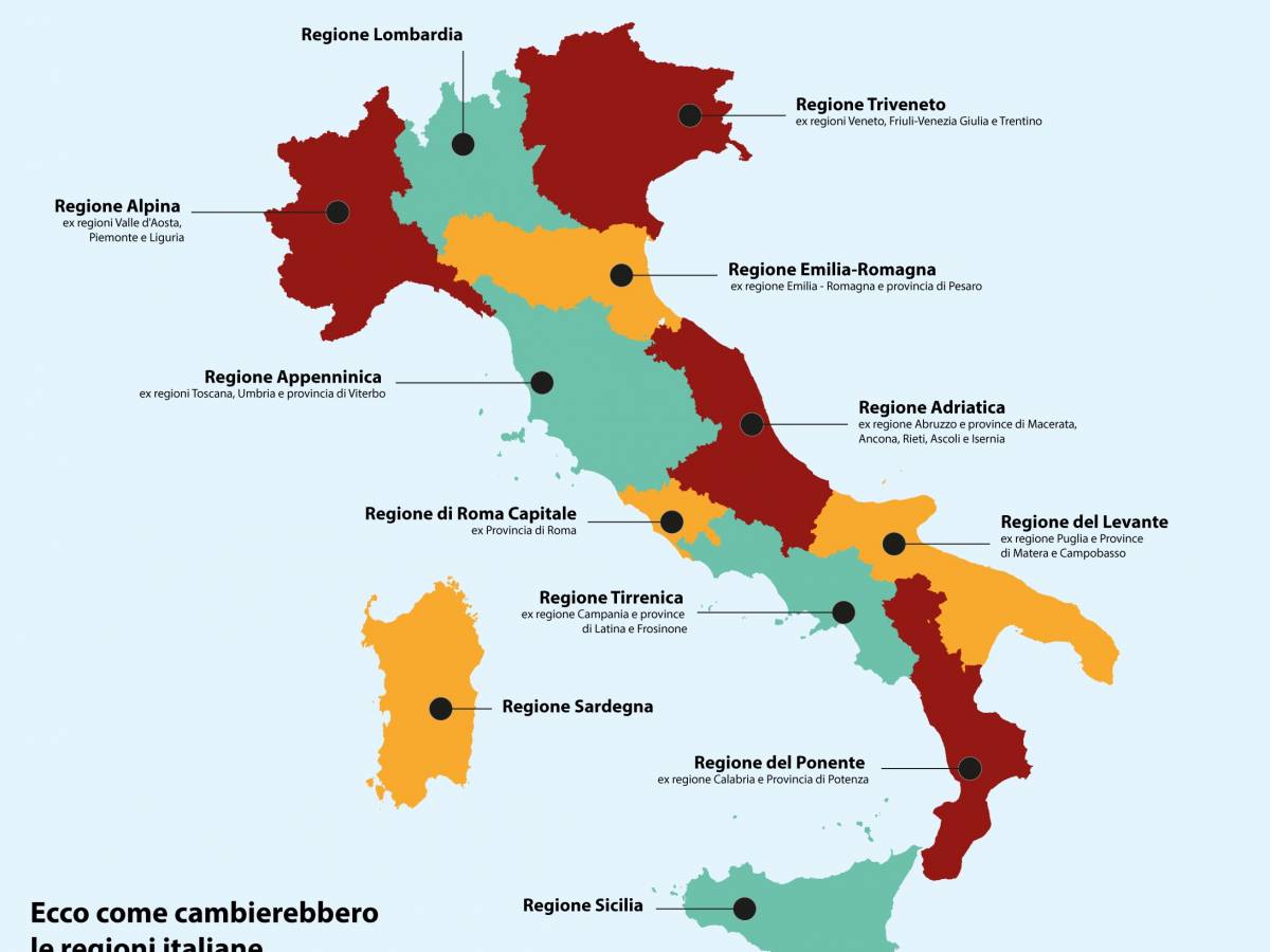 Nuove Regioni E Accorpamenti Ecco Il Dossier Del Governo Ilgiornale It Cartina Politica Liguria Con Province