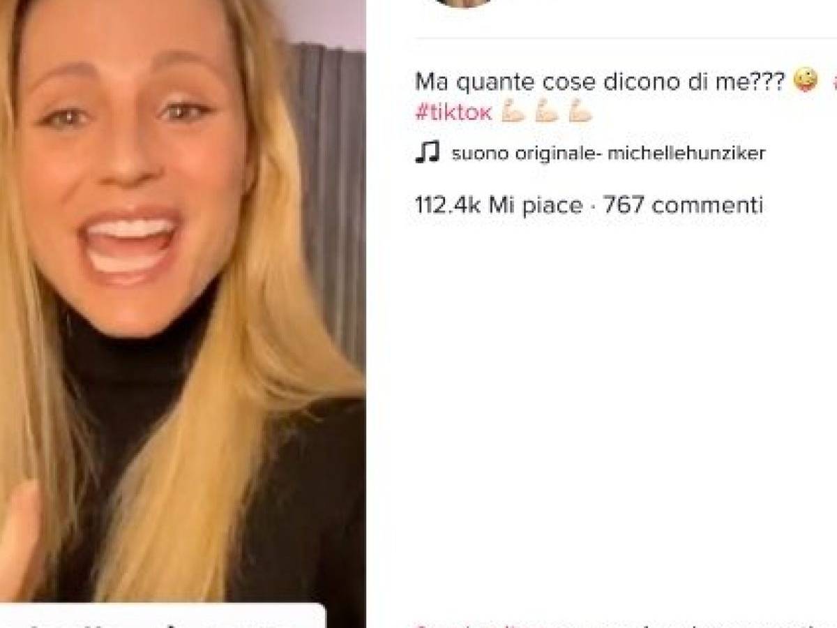 Michelle Hunziker su Tik Tok aderisce alla challenge #diconodime: 