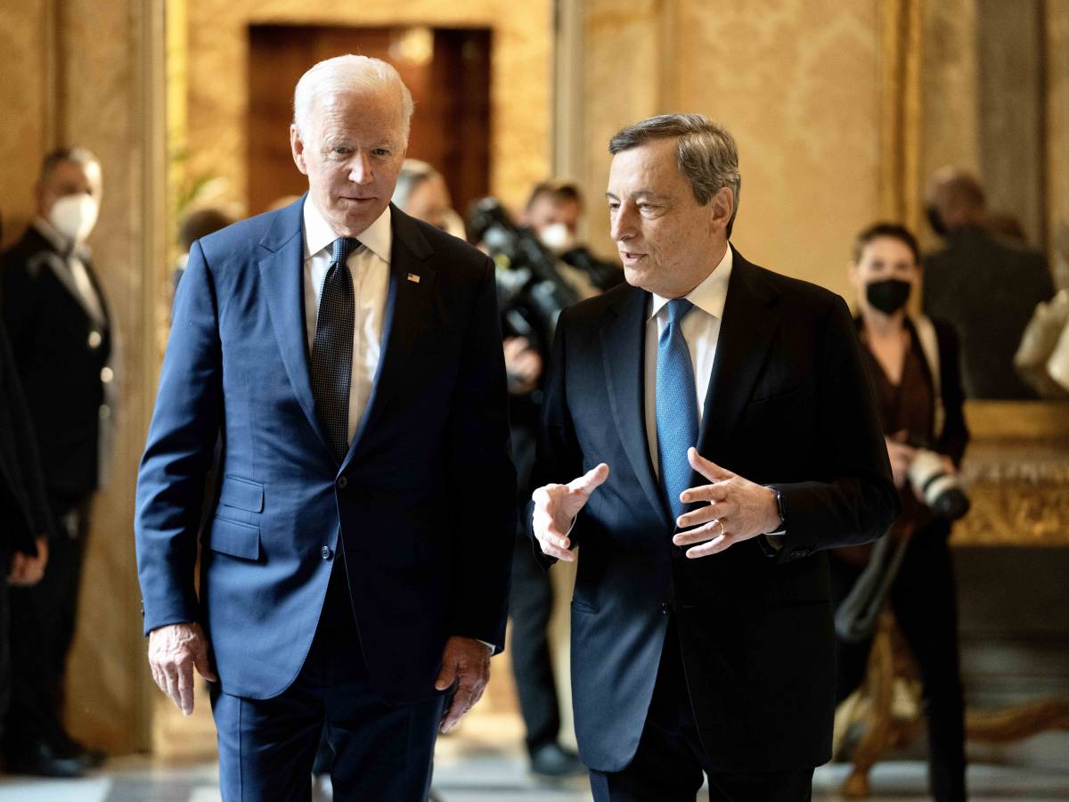 Mario Draghi con Joe Biden