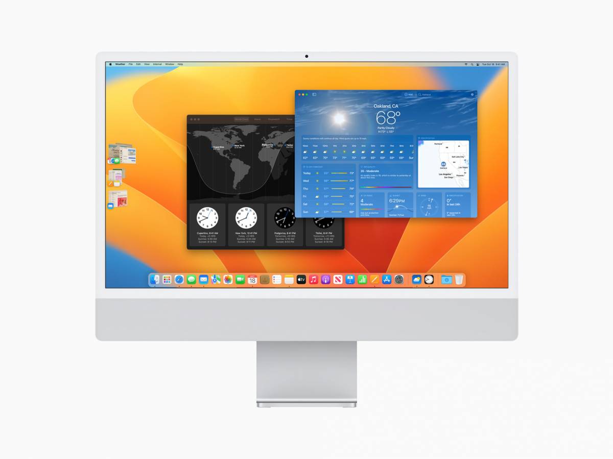 Apple macOS Ventura meteo e orologio