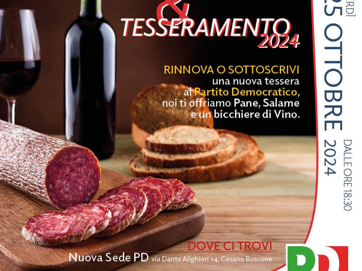 "Con la tessera un bicchiere di vino con un panino". Così il Pd cerca nuovi elettori