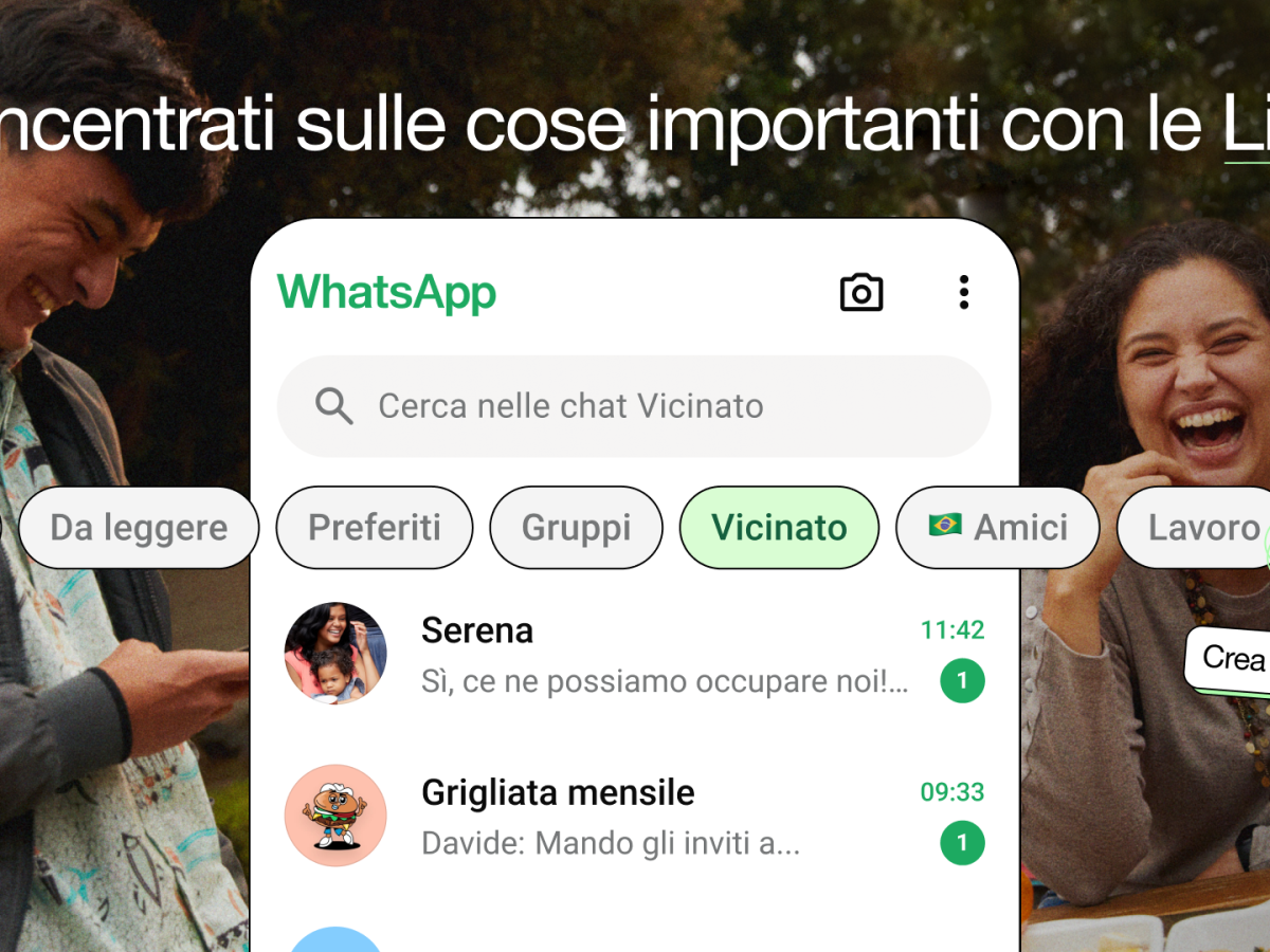 WhatsApp introduce le liste per le chat: come organizzare e filtrare le