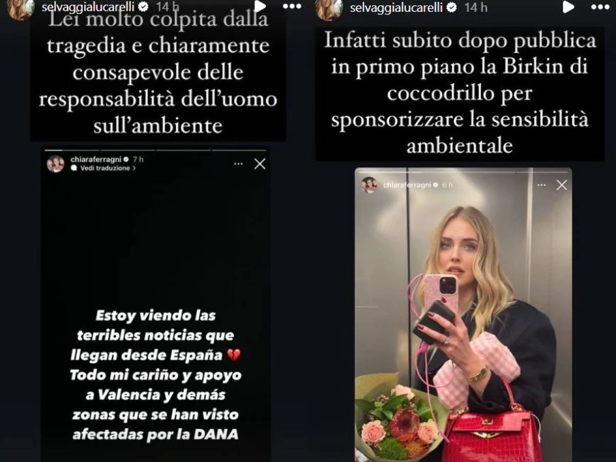 Chiara Ferragni, la solidarietà al popolo di Valencia e la borsetta di coccodrillo. L