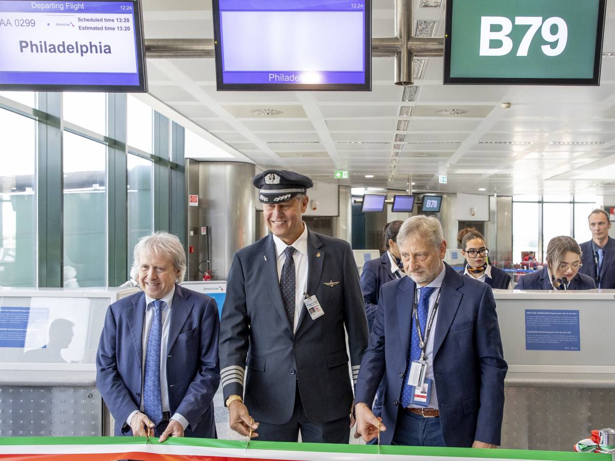 Inaugurazione volo Malpensa-Filadelfia American Airlines