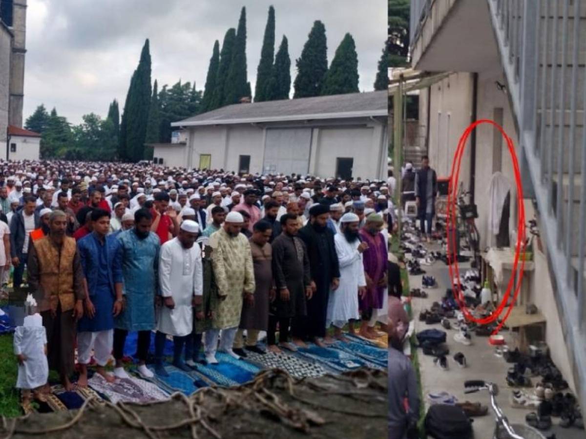 "Allah Akbar". E gli islamici in preghiera al santuario coprono una statua di Gesù con un telo "Allah Akbar". E gli islamici in preghiera al santuario coprono una statua di Gesù con un telo