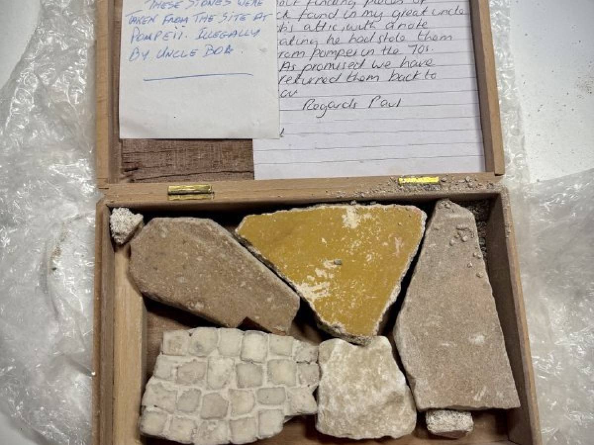 Pietre rubate dal sito di Pompei da un turista, il nipote le restituisce dopo 50 anni Pietre rubate dal sito di Pompei da un turista, il nipote le restituisce dopo 50 anni