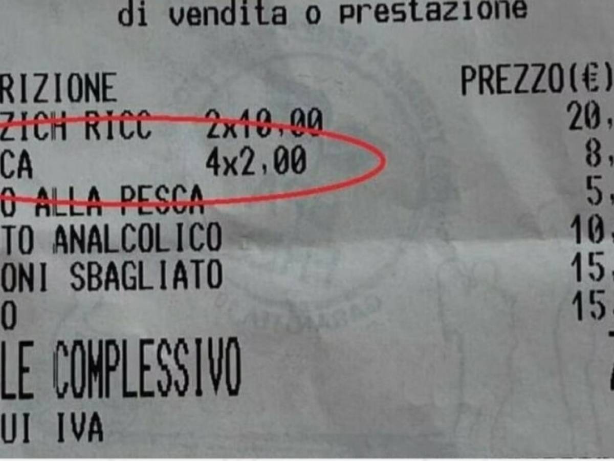 Scontrino choc in un locale di Ostuni: due euro in più a testa per la musica