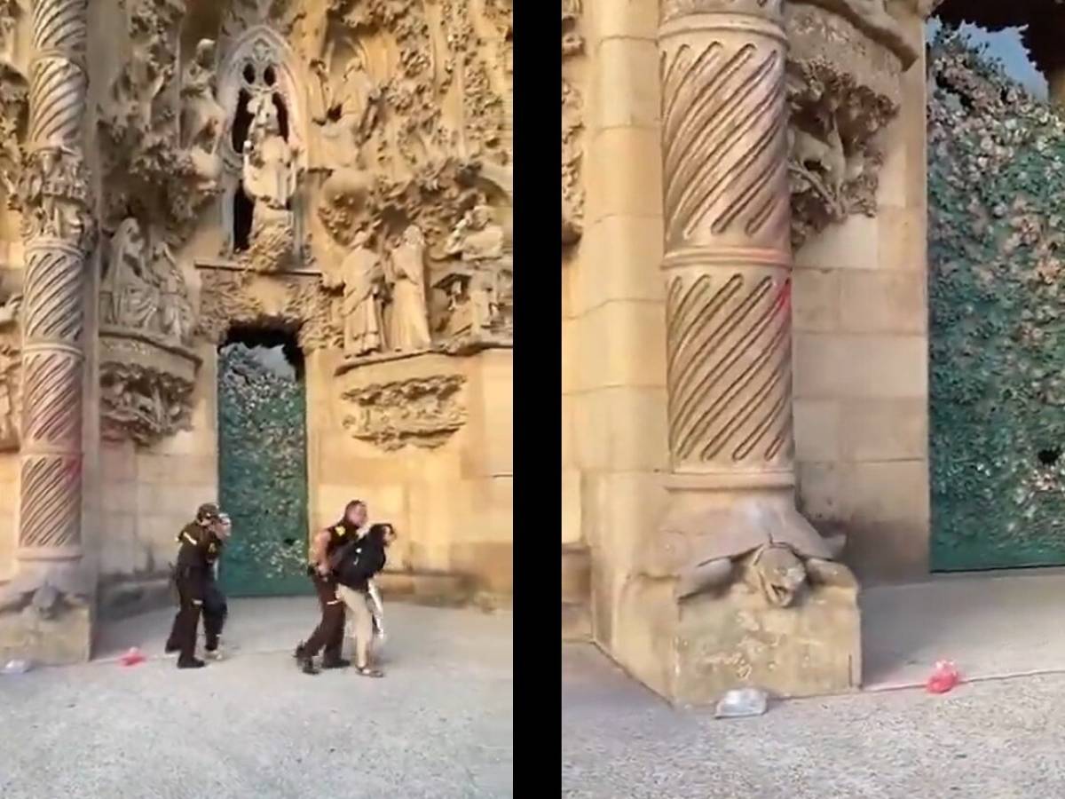 Vernice rossa sulla facciata della Sagrada Familia: il nuovo blitz degli ambientalisti