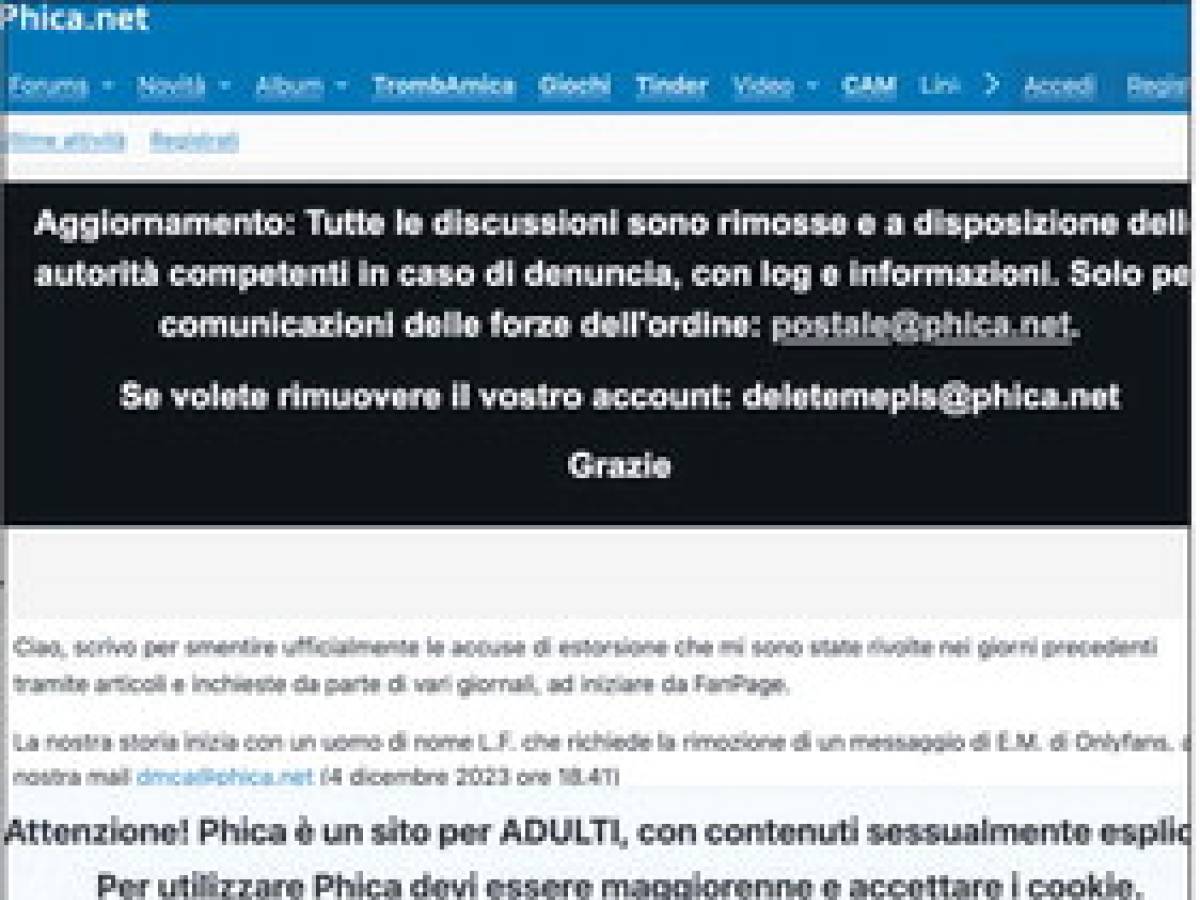 La maxi inchiesta sui siti sessisti: nelle piattaforme anche minorenni La maxi inchiesta sui siti sessisti: nelle piattaforme anche minorenni